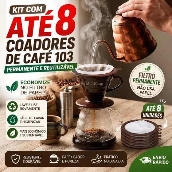 Coador de café 103 permanente e reutilizável confeccionado em tnt Lavável