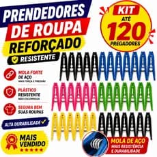 Prendedor de roupa até 120 unidades pregador reforçado de roupa