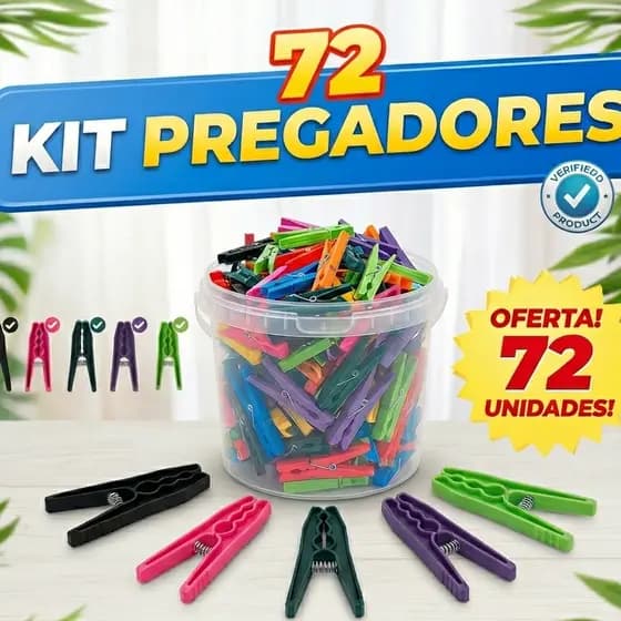 72 unidades Prendedor de plástico com mola de aço resistente  Pregador para roupa e