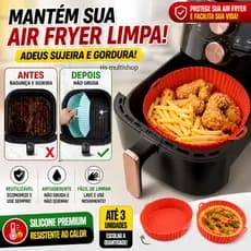 Forma Reutilizavel para  Air Fryer de silicone Não Suja a Fritadeira Fácil Limpeza Resistente