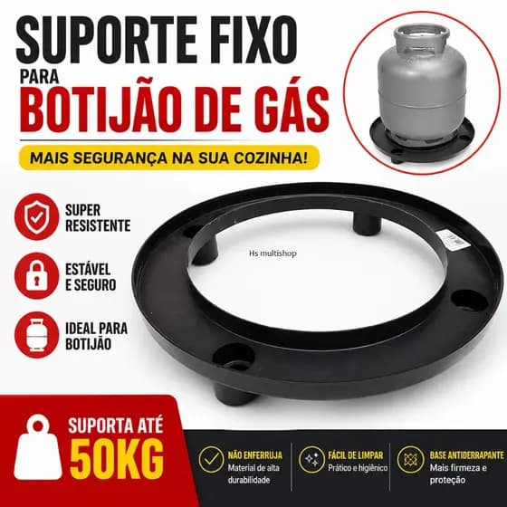 Suporte para Botijão de Gás P13 Fixo Base Estável Antiderrapante