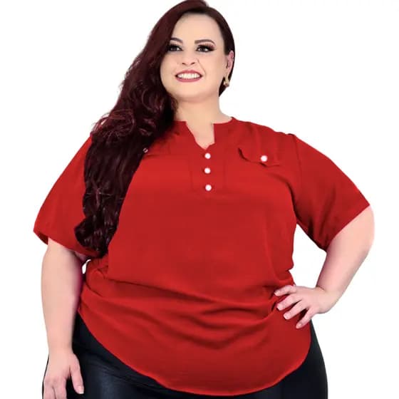 Blusa Camisa Social Feminina Plus Size Manga Curta Trabalho Festa Luxo Presente G1 G2 G3 G4 G5 G6