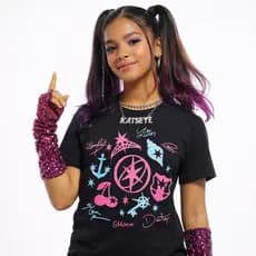 Camiseta 100% Algodão Infantil Huntrix Katseye Rumi Guerreiras K-pop Personagens Coreano Trend Show Lollapalooza