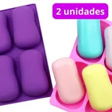 2 x Molde De Silicone Para Sabonete Desmolde Fácil 6 Cavidades