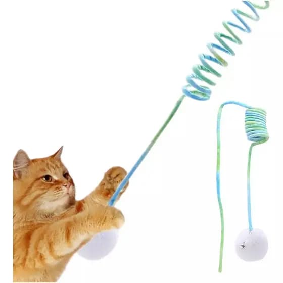 Brinquedo Para Gato Pompom Guizo Spring Revestido Fofinho