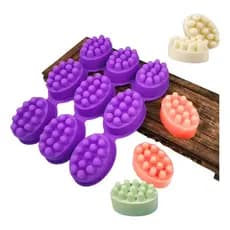 Molde Silicone P/ Sabonete Artesanal Massageador 6 Cavidades Roxo