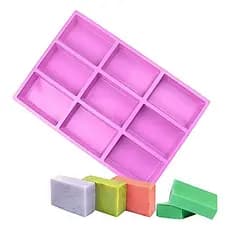 Molde Forma Silicone Sabonete Artesanal 9 Cavidades S09 Liso Purple