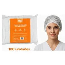 Touca Sanfonada Descartável TNT Branca Pacote 100 Unidades - Padrão Hospitalar e Alimentar