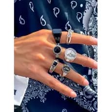 Anel Masculino Elegante Casual Prata Unissex