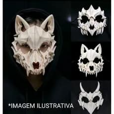 Máscaras Caveira Lobo Halloween Fantasia Cosplay Animes e Festas Mascara em EVA PVC