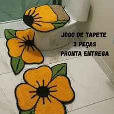 Jogo de Tapetes para Banheiro 3 Peças Frufru | Artesanal, Decorativo e Antiderrapante