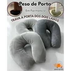 Peso de porta encaixa e trava formato U segurador de porta