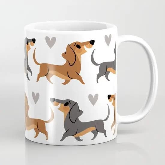 Caneca Cachorro Bace Raça Dachshund Salsicha Tudo que precisamos é de amor e um pet Pets Dog 325ml