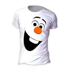 Camiseta masculina camisa feminina Olaf Frozen Abraços Quentinhos Personalizada Desenho Princesa