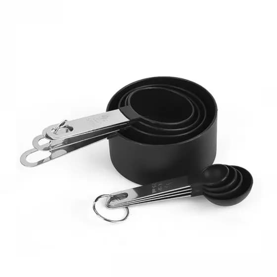 Jogo Colher e Xicara Medidora Culinário 8 Peças Kit Cozinha