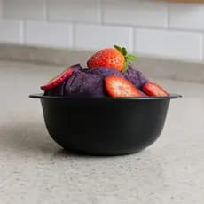 Kit 10 Tigelas Bowl Inox Redonda Preto 2 Litros  Açaí Frutas Sobremesas