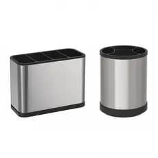 Kit Organizador Inox 4 Divisórias 360 Graus + Escorredor Porta Talheres Pia Inox