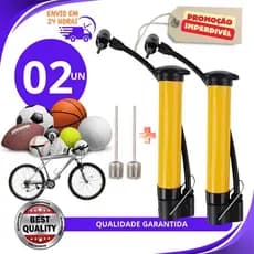 Kit 02 ou 01 Bomba Ar Vertical C/ 1 Bico de Inflar Encher Pneu Bola Priscila Bicicleta 25cm Premium