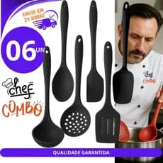 Kit6/5 ou 3un Silicone Linha Premium Concha Colher Escumadeira Esp Vazada ESP Pão duro,ESP Ret
