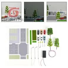 Modelo De Estacionamento Diorama Trabalhado Para Monitores Em Miniatura Com Iluminação LED