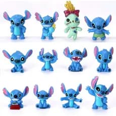 Kit 12 Miniaturas Stitch - Bonecos Action Figure Colecionáveis (3 - 4cm)