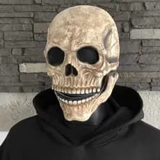 Máscara Caveira Esqueleto em Látex com Mandíbula Móvel - Terror Halloween