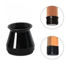 Kit Protetor Para Pé De Cadeira Preto Silicone c/ Feltro Antiruído Anti-risco C/ 8 Unid. Tamanho P