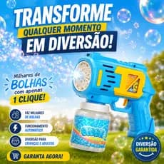 Pistola de Bolhas Automática Infantil Luzia Brinquedo Faz Bolha Colorido Com Refil