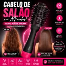 Escova Secadora 3 Velocidades 110V Alisadora Modeladora Com Íons Negativos Vibralis