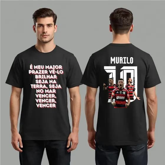 Camisa 100% Algodão 30.1 Premium Personalize Sua Camisa do Time do Coração Com Frases  e Número Envio Imediato