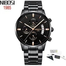 100% Original NIBOSI Luxo Casual Negócio Dos Homens Strap Quartz Watch