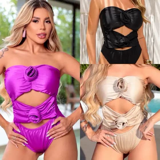 Body Maiô Poliamida Rosas Diversas Cores Moda Praia Moda Verão Moda Blogueira Moda Balada Carnaval