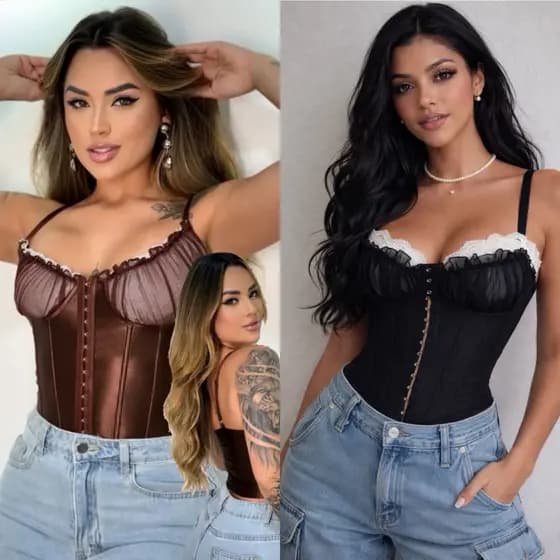 Corselet Corselete Cropped Moda Feminina Moda Blogueira Moda Balada Moda Gringa Moda Verão