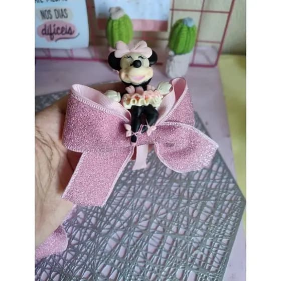 Tiara infantil Minie. Tiara ratinha rosa. Arco Minie bailarina rosa. Tiara menina. Arco menina