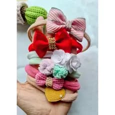 Kit 6 faixinhas laços bebê menina - laços para recém nascida - bebê com pouco cabelinho