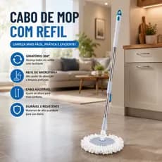 Cabo Mop Giratório limpeza Completo Substituição Fácil Compatível Uso Diário Faxina Rápida