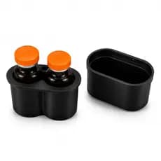 Porta Ampola Duplo + 2 Tampa | Organizador Compacto e Resistente para 2 Unidades - 3ml