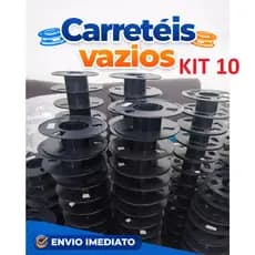 Kit 10 Carretéis Bobina Vazio Multiuso para Organização de Fios e Mangueiras