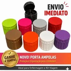 Estojo Protetor Case Porta Ampola Vacina 3ml a 5ml  - Organizador 4 Ampolas + 4 Tampas Cortesia