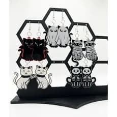 Brincos de Gato de Halloween Fofos e Assustadores