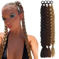 Rabo de Cavalo Sintético Extensão Aplique Rabo, Tranças Sintéticas, Extensão de Cabelo Feminino novo