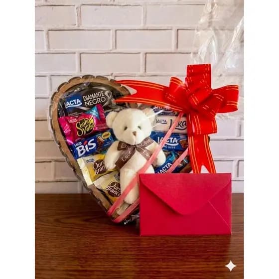 Cesta de Chocolate Presente Aniversário / Dia dos Namorados / Dia das Mães / Páscoa