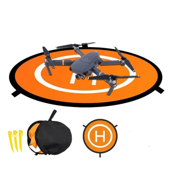 Pista Pouso Drone Landing Pad Heliponto Decolagem 55cm Laranja Azul