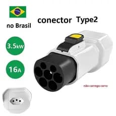 Adaptador Estação Type 2 (NÃO É V2L) Para Tomada Brasileira Carregar no Shopping Moto Patinete