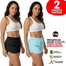 Shorts Feminino Várias Cores Secagem Rápida com Elástico Cordão Ajustável e Moda Praia Casual ou Treino Academia