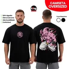 Camiseta Camisa Oversized Majin Boo Musculação Grande Algodão Streetwear Treino Academia Envio Rápido