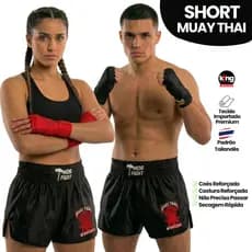 Short Muay Thai Unissex Premium Padrão Tailandês Alta Qualidade Treino Luta Artes Marciais