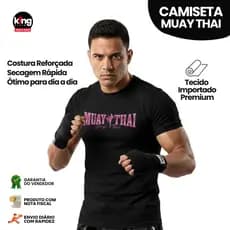 Camiseta Dragon Thai Muay Thai Rosa Básica Qualidade Premium