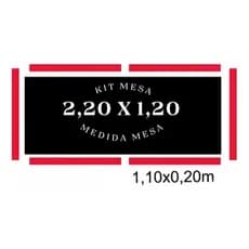 Pano Preto/Vermelho Para Mesa de Sinuca / Bilhar Até 2,30x1,30 - Completo