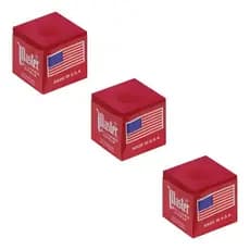 3 Giz Master Made In Usa P/ Sola Couro Taco Bilhar Sinuca Cor Vermelho